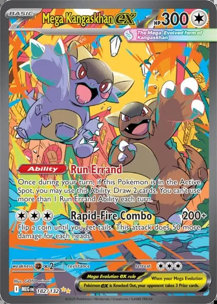 2025 Pokemon Mega Evolution #182/132 Mega Kangaskhan ex SIR NM front