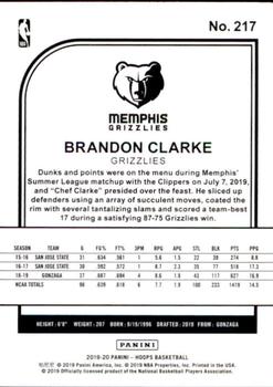 2019-20 Hoops #217 Brandon Clarke PSA 9