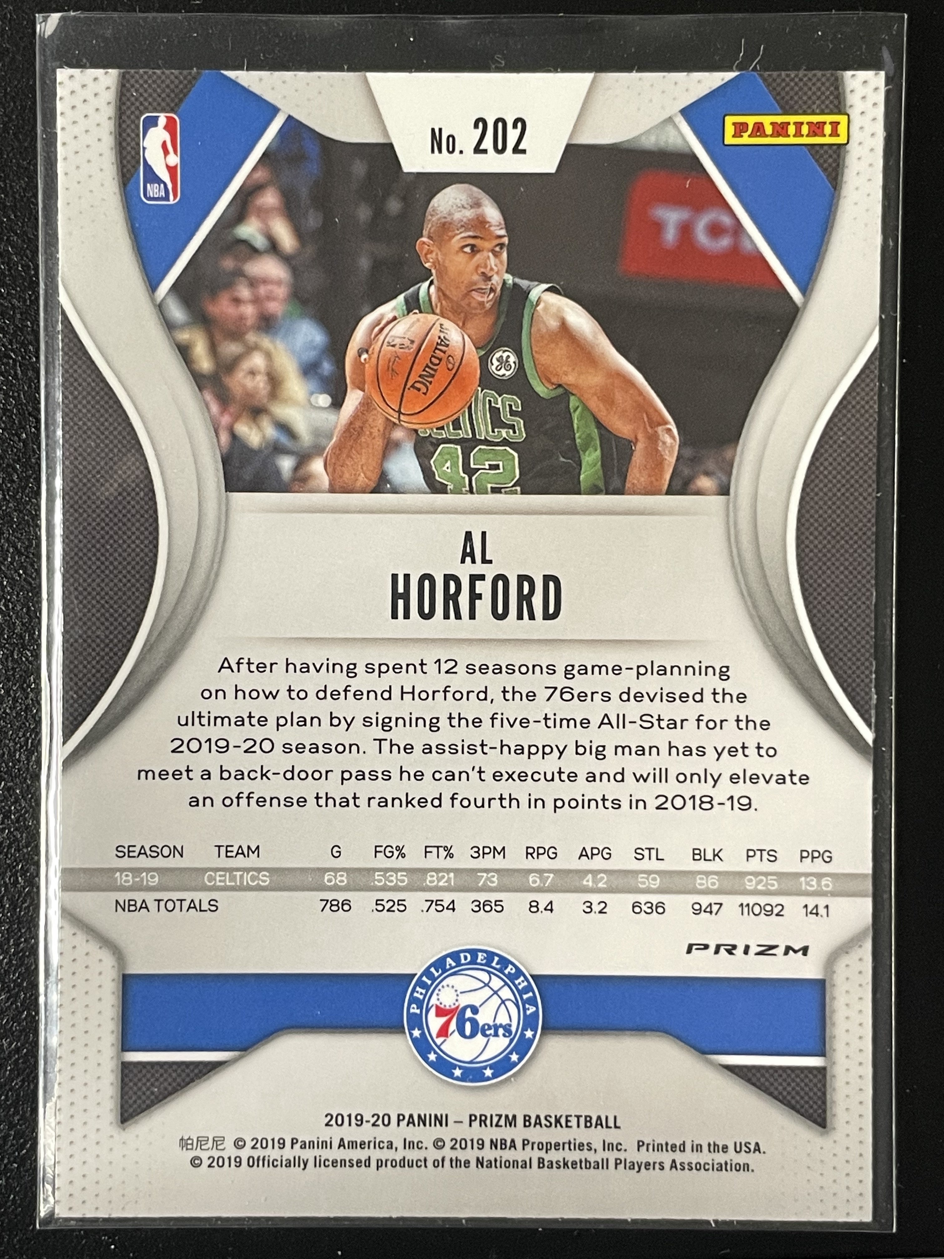 2019-20 Panini Prizm #202 Al Horford Prizms Red Ice