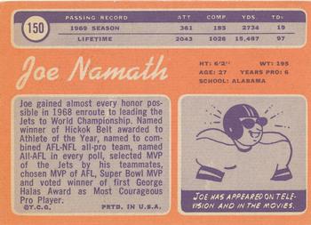 1970 Topps #150 Joe Namath PSA 8 OC