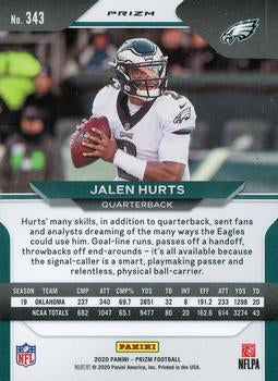 2020 Panini Prizm #343 Jalen Hurts Prizm Lazer PSA 9