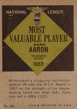 1961 Topps #484 Hank Aaron PSA 7