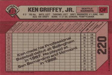 1989 Bowman #220 Ken Griffey, Jr. BGS 9.5