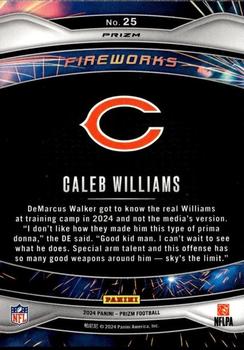 2024 Panini Prizm #25 Caleb Williams Fireworks Green Prizm