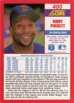 1990 Score #400 Kirby Puckett