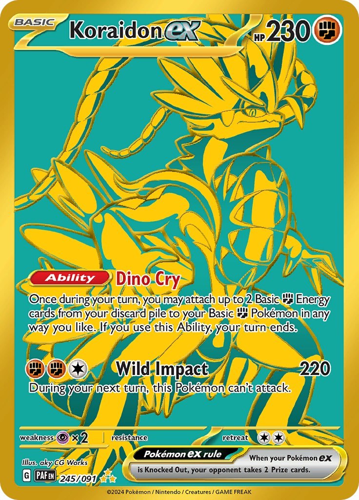 2024 Pokemon PAF EN Koraidon ex Hyper Rare #245 MINT 9