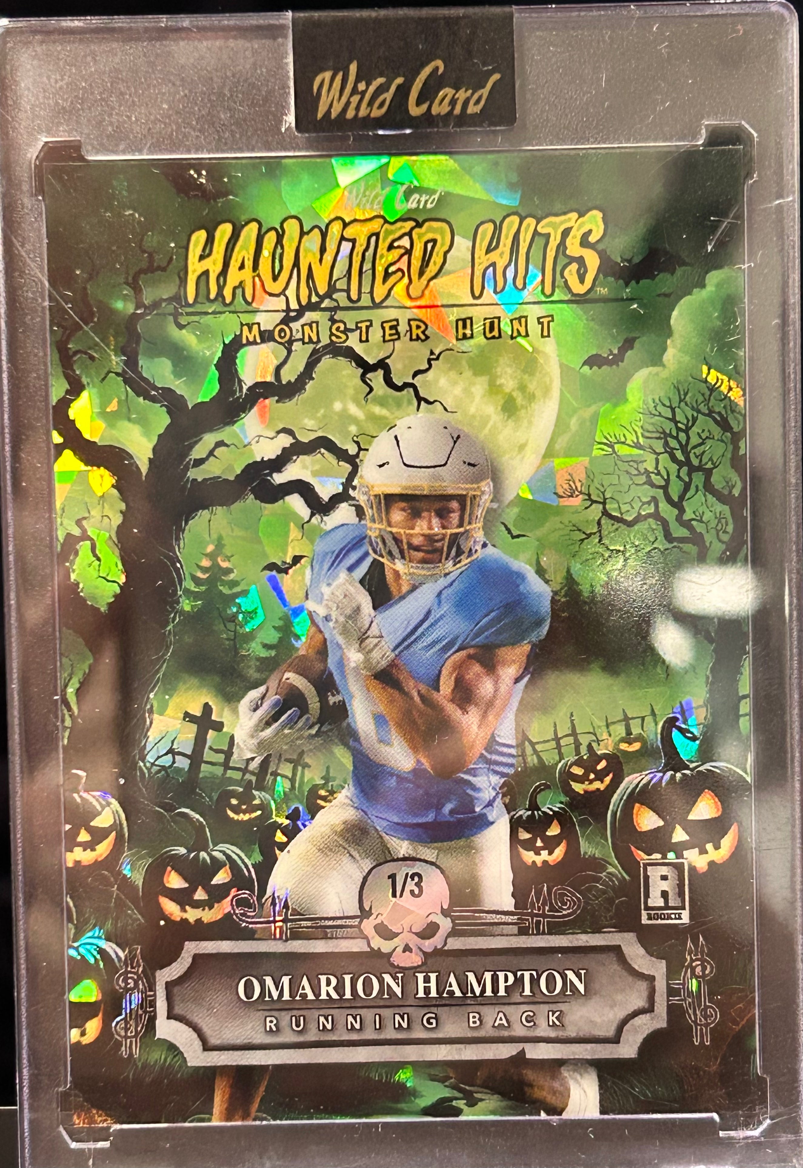 2025 Omarion Hampton Wild Card Haunted Hits #HHP-OH Rookie Holo 1/3