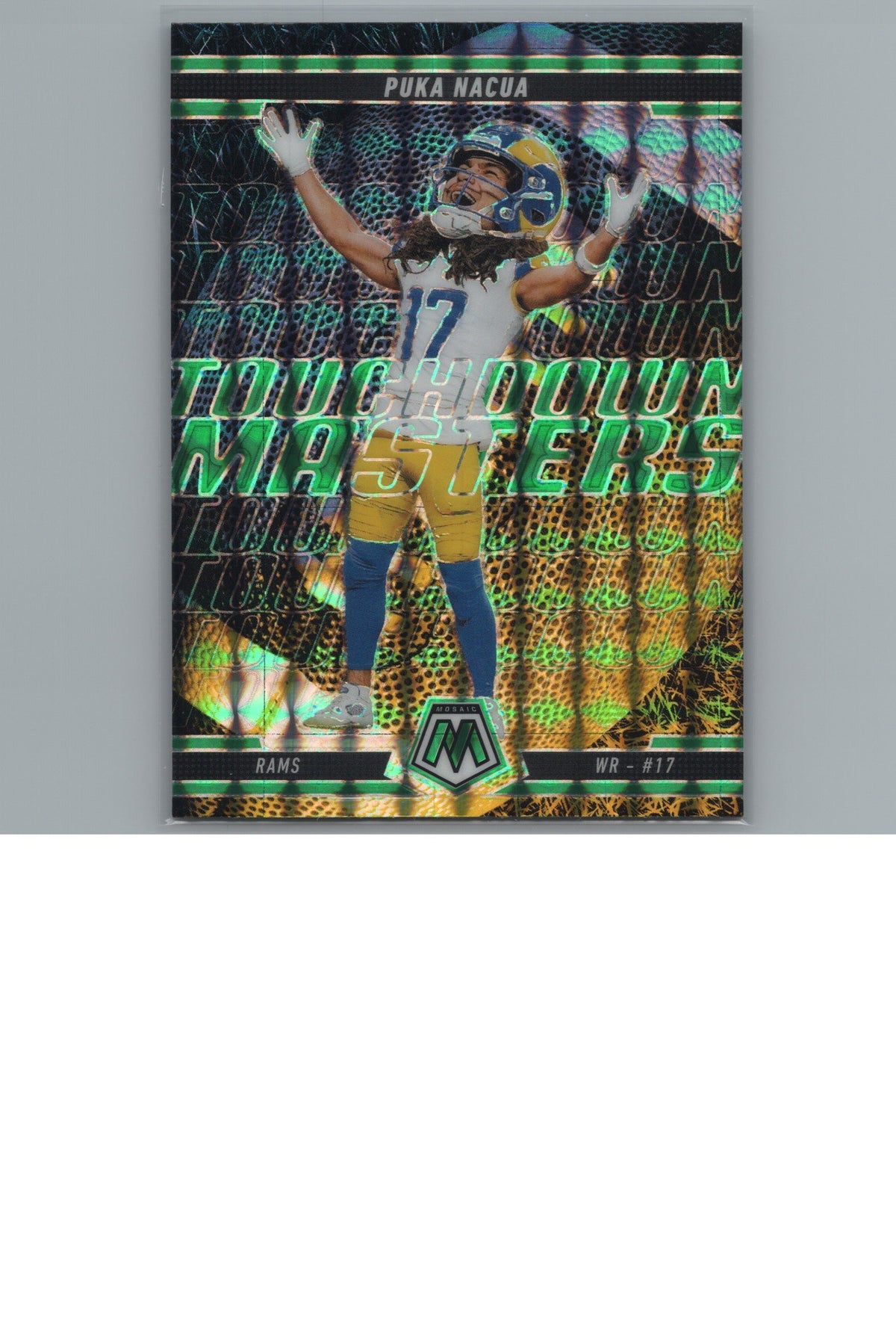2025 Panini-Mosaic Puka Nacua #12 Prizm Holo Touchdown Masters