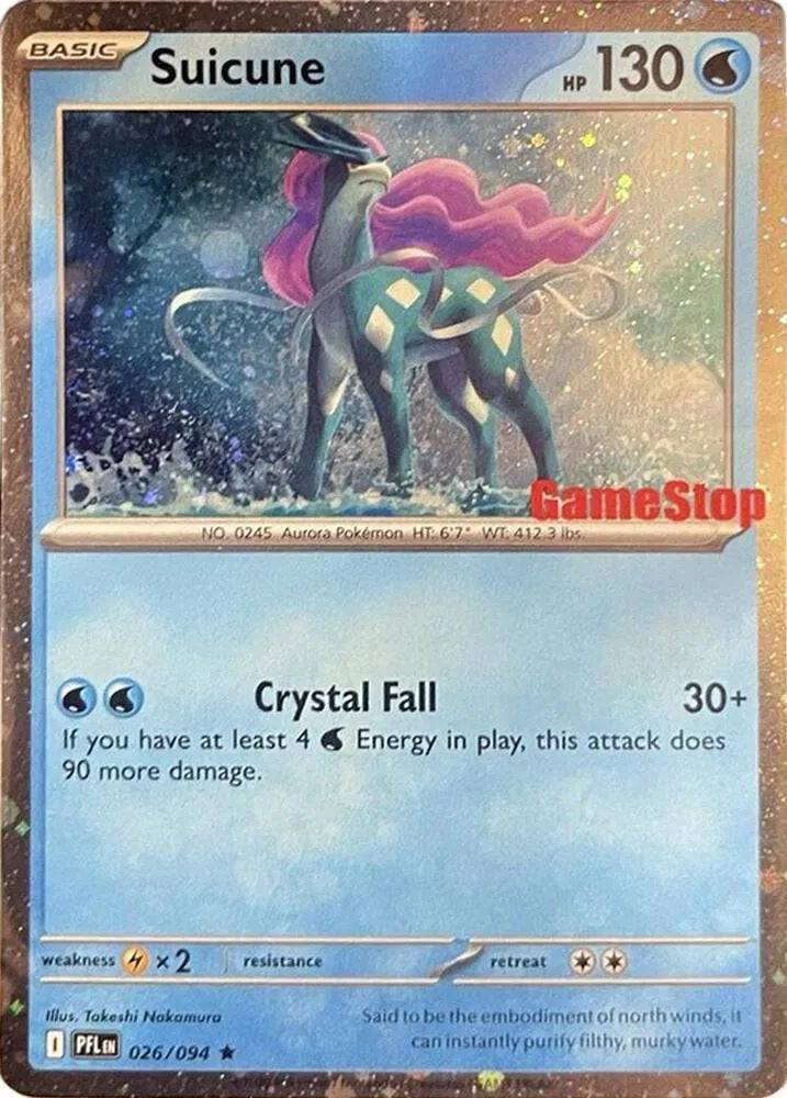 2024 Pokemon Miscellaneous Cards & Products #026/094 Suicune (Cosmos Holo) (Gamestop Exclusive) Promo NM front
