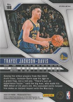 2024-25 Panini Prizm #188 Trayce Jackson-Davis Prizms Orange Ice