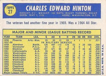 1970 Topps #27 Chuck Hinton