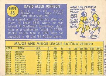 1970 Topps #45 Dave Johnson