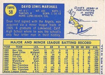 1970 Topps #58 Dave Marshall