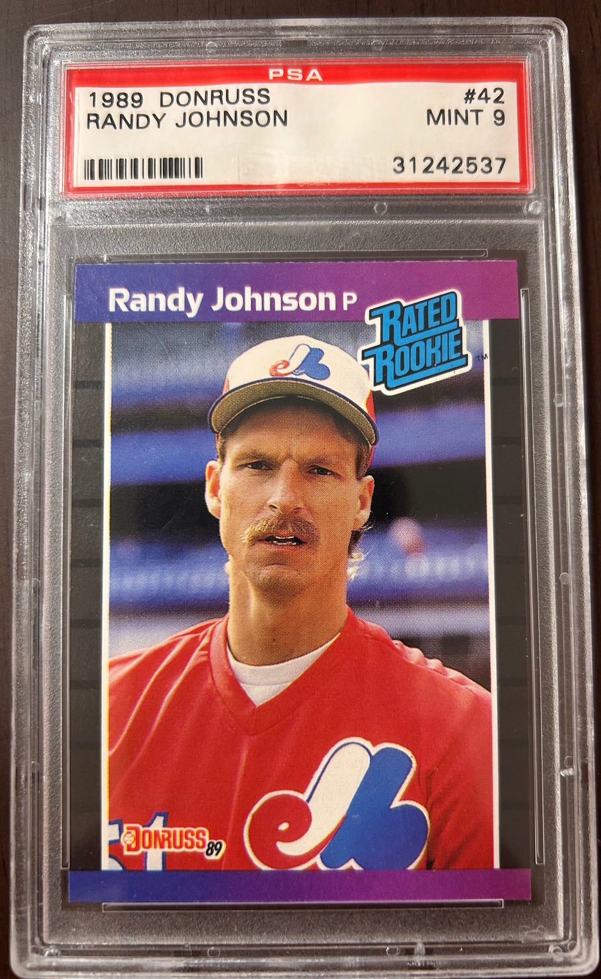 [42537] Randy Johnson 1989 Donruss #42 Rated Rookie PSA 9