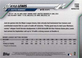 2020 Topps Chrome #186 Kyle Lewis Pink Refractor