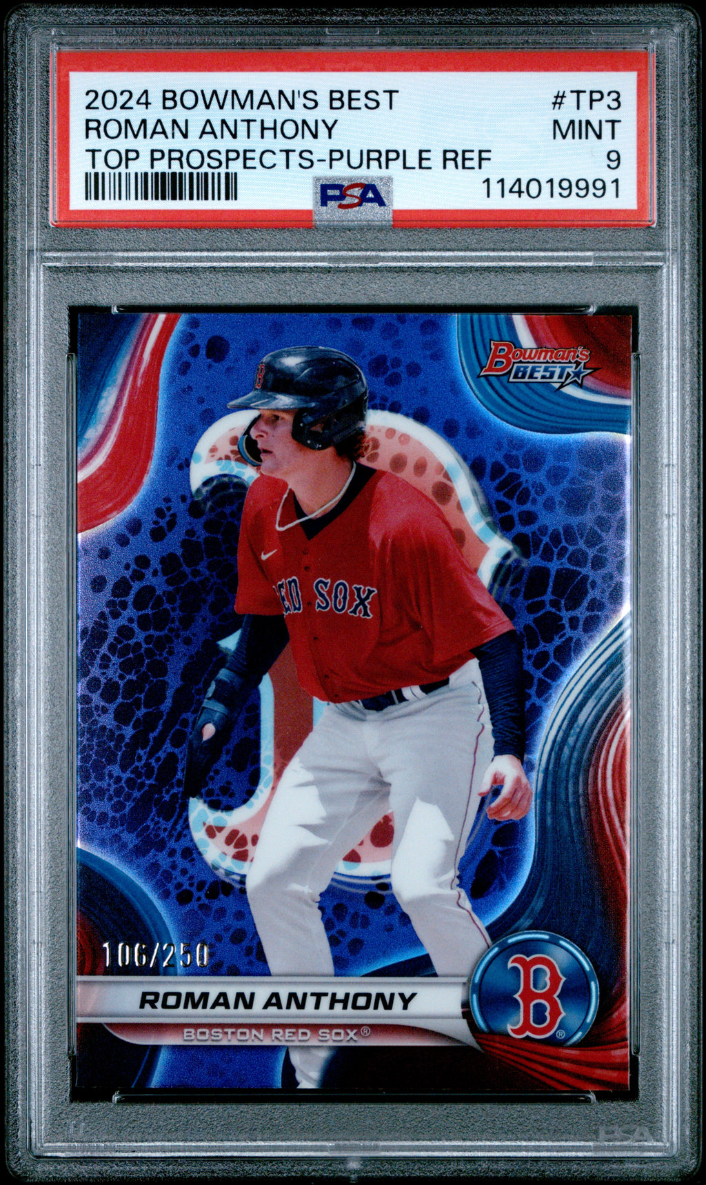 2024 Bowman'S Best #TP3 Roman Anthony Top Prospects-Purple Ref PSA 9