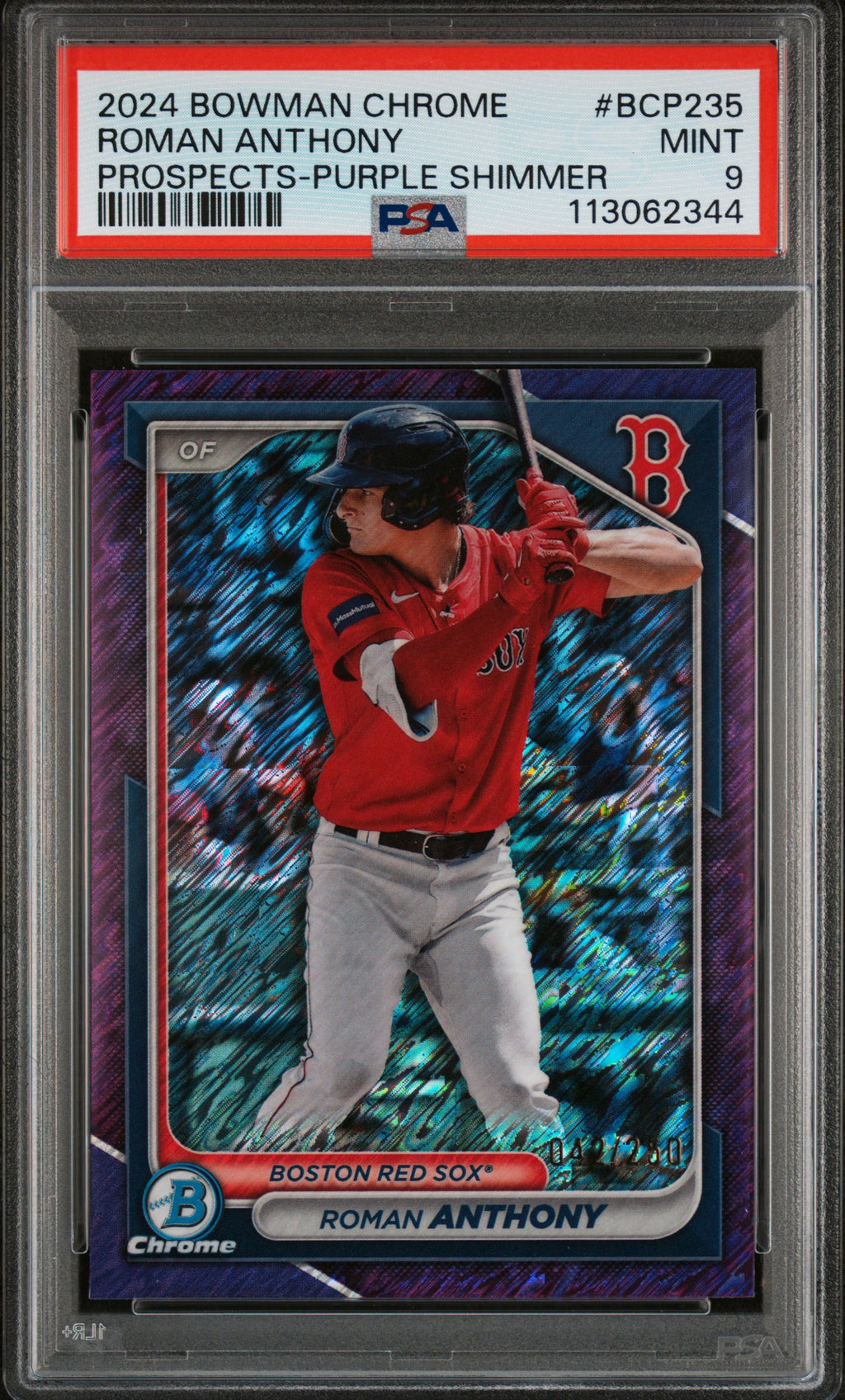 2024 Bowman Chrome Prospects #BCP235 Roman Anthony Purple Shimmer PSA 9