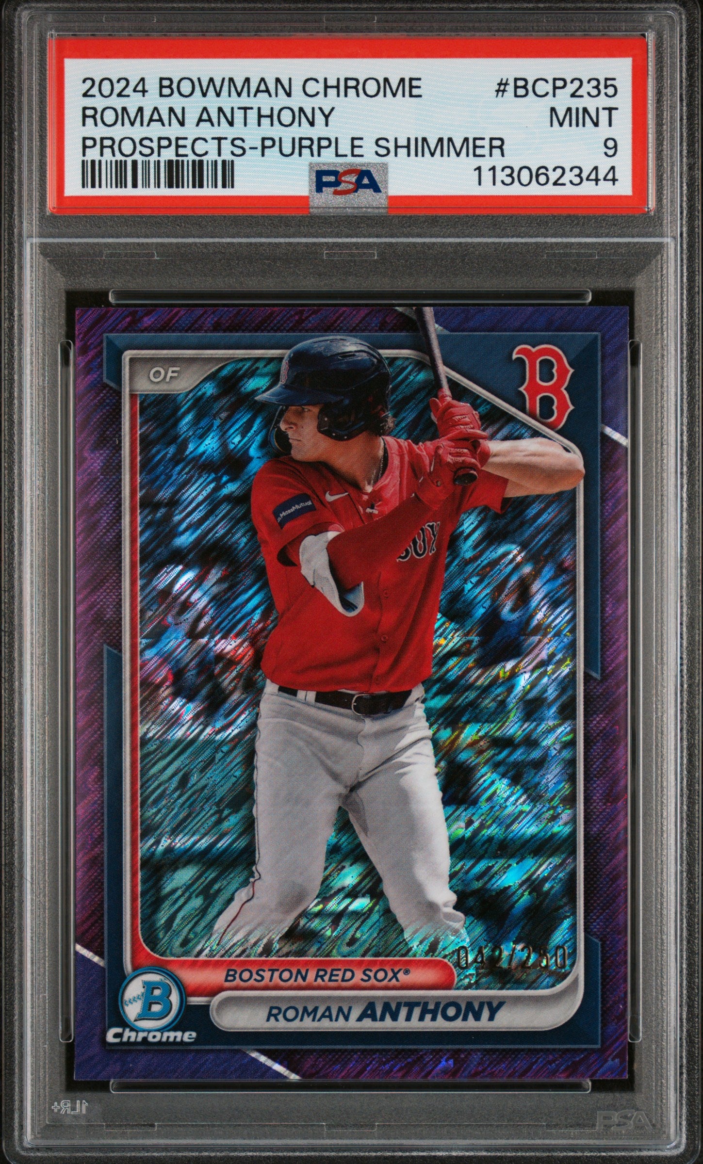 2024 Bowman Chrome Prospects #BCP235 Roman Anthony Purple Shimmer PSA 9