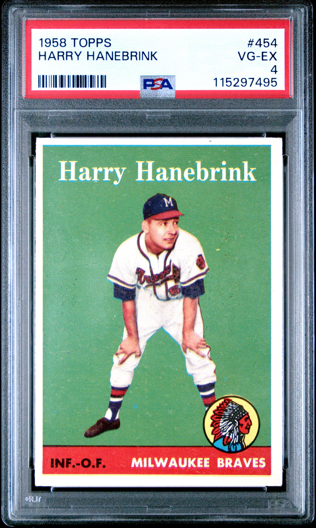 1958 Topps #454 Harry Hanebrink PSA 4