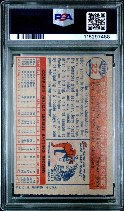 1957 Topps #22 Jerry Snyder PSA 3