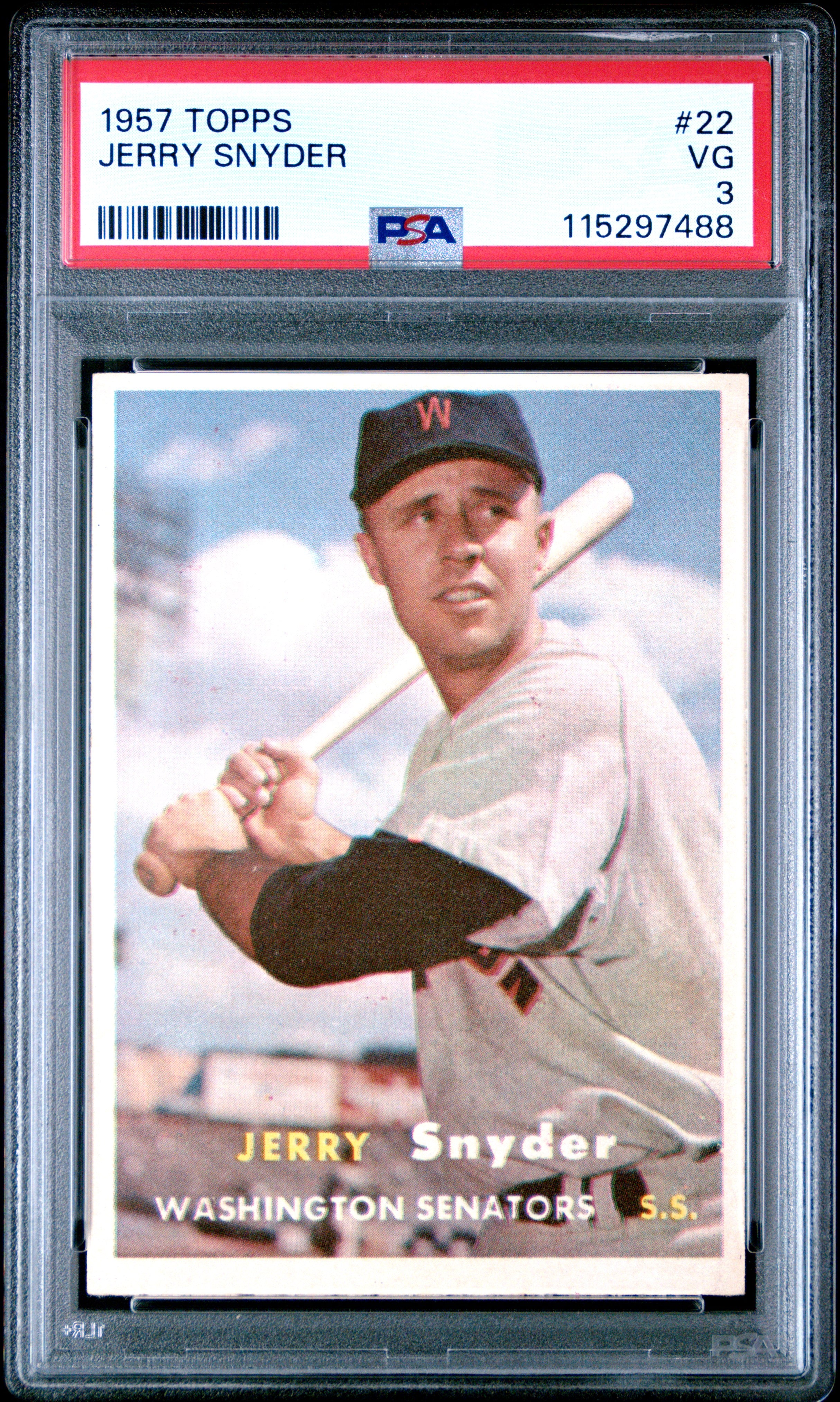1957 Topps #22 Jerry Snyder PSA 3