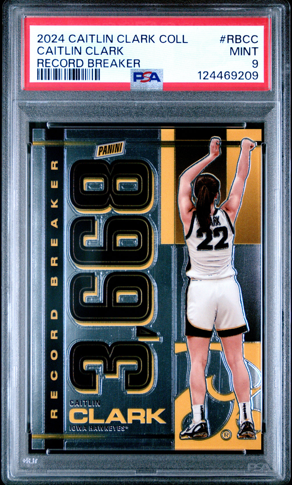 2024 Panini Caitlin Clark Collection Record Breaker #RBCC Caitlin Clark PSA 9
