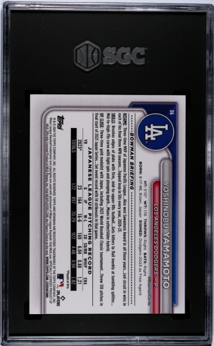 2024 Bowman #36 Yoshinobu Yamamoto SGC 10