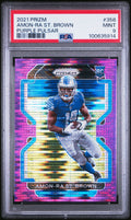2021 Panini Prizm #358 Amon-Ra St. Brown Purple Pulsar PSA 9