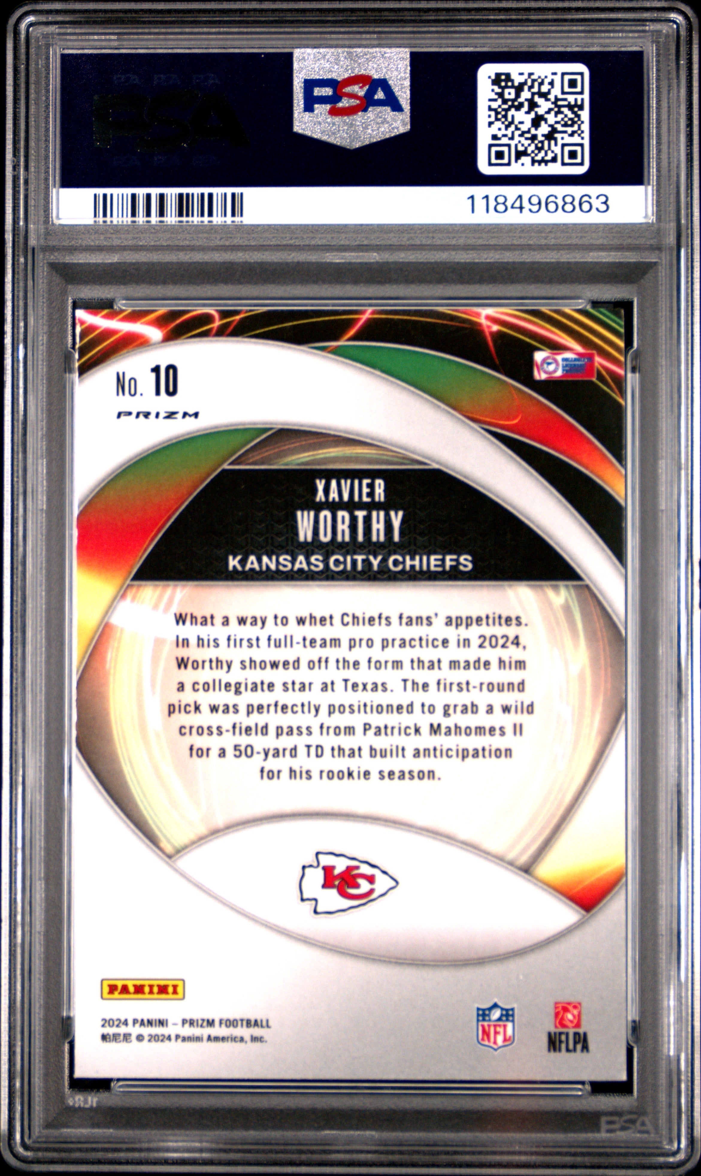 2024 Panini Prizm Portals #10 Xavier Worthy Portals-Green Prizm PSA 10