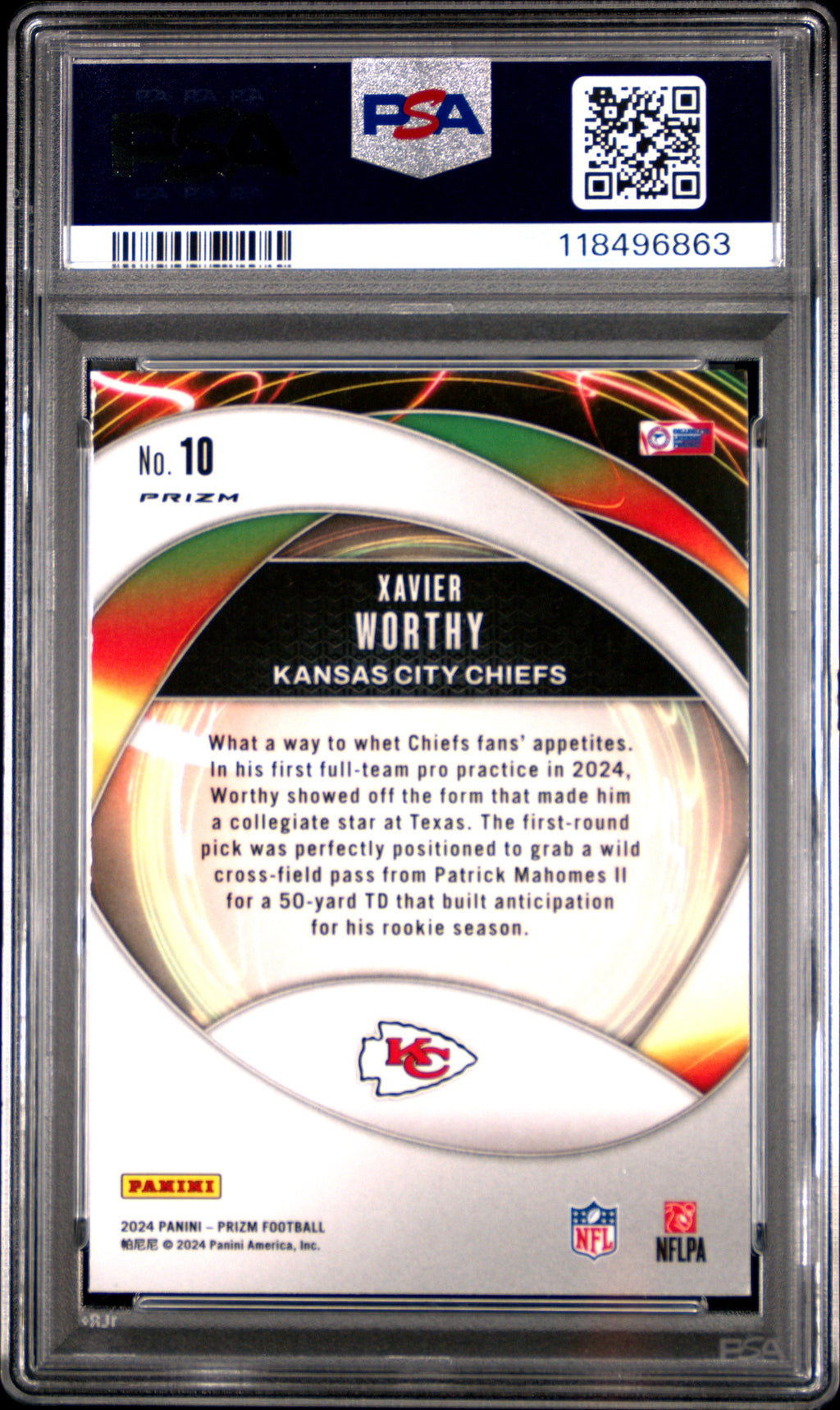 2024 Panini Prizm Portals #10 Xavier Worthy Portals-Green Prizm PSA 10