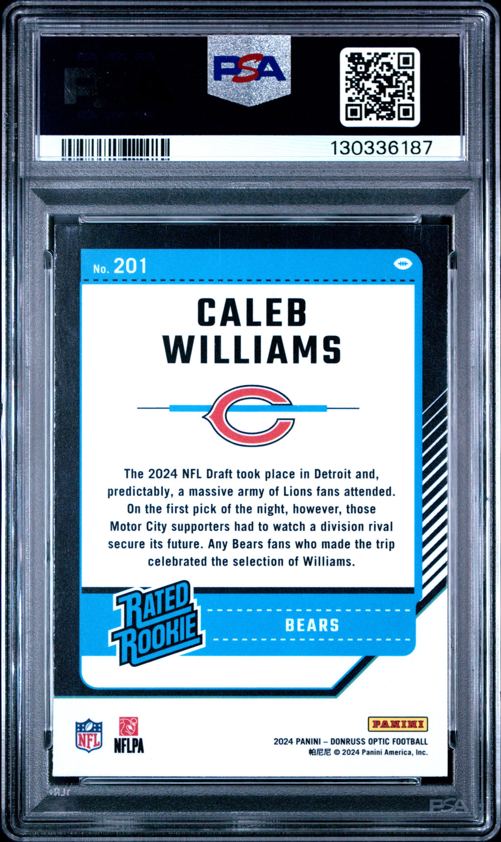 2024 Panini Donruss Optic #201 Caleb Williams PSA 9