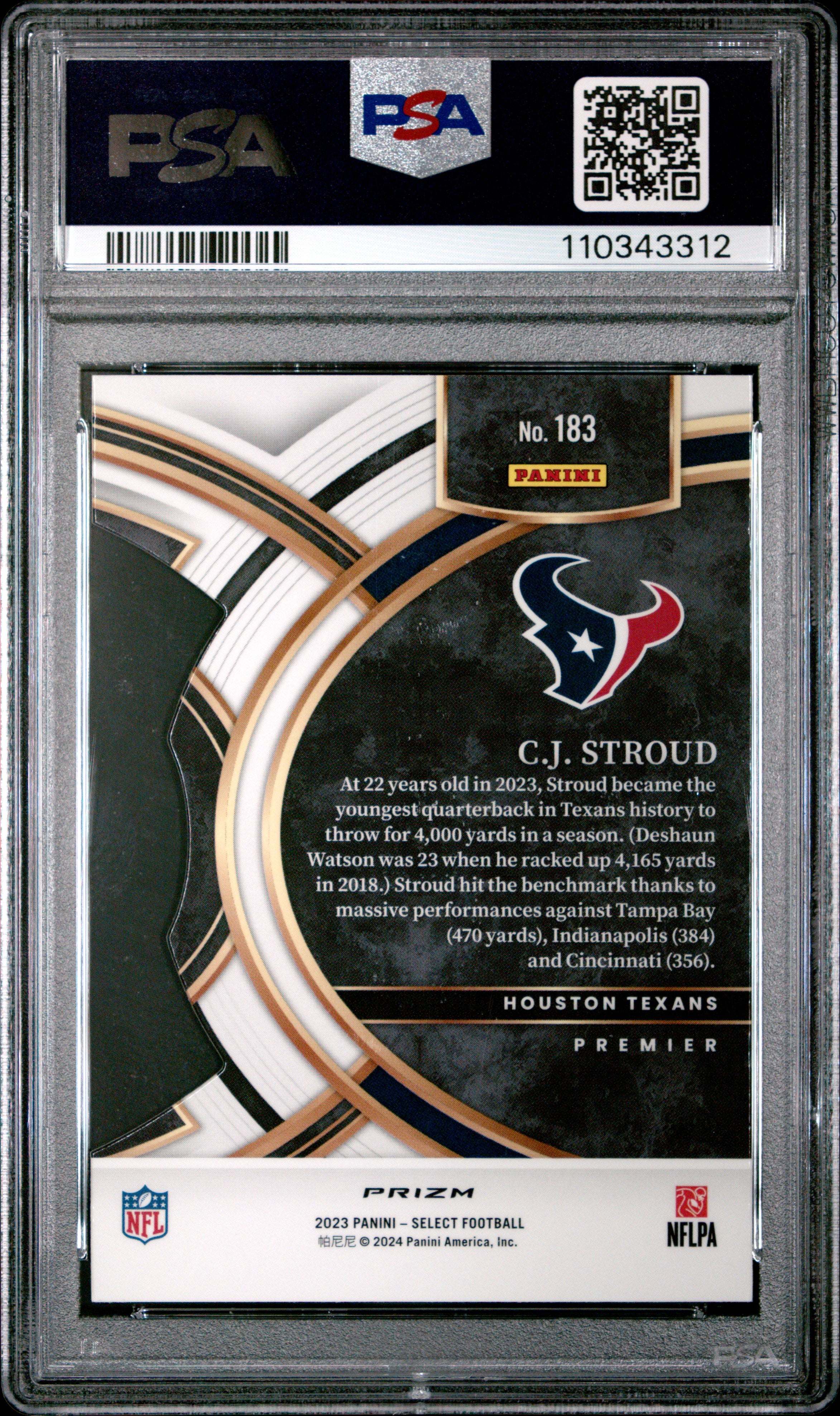 2023 Panini Select #183 Cj Stroud Die-Cut Red & Blue Prizm PSA 9