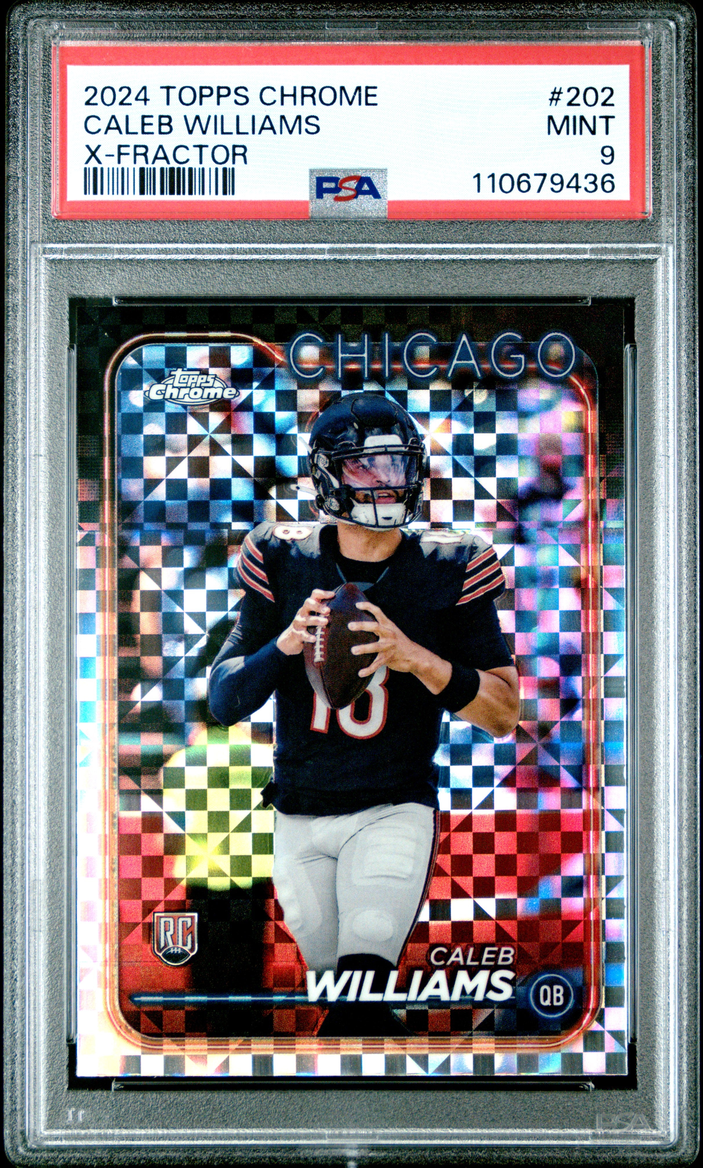 2024 Topps Chrome #202 Caleb Williams X-Fractor PSA 9