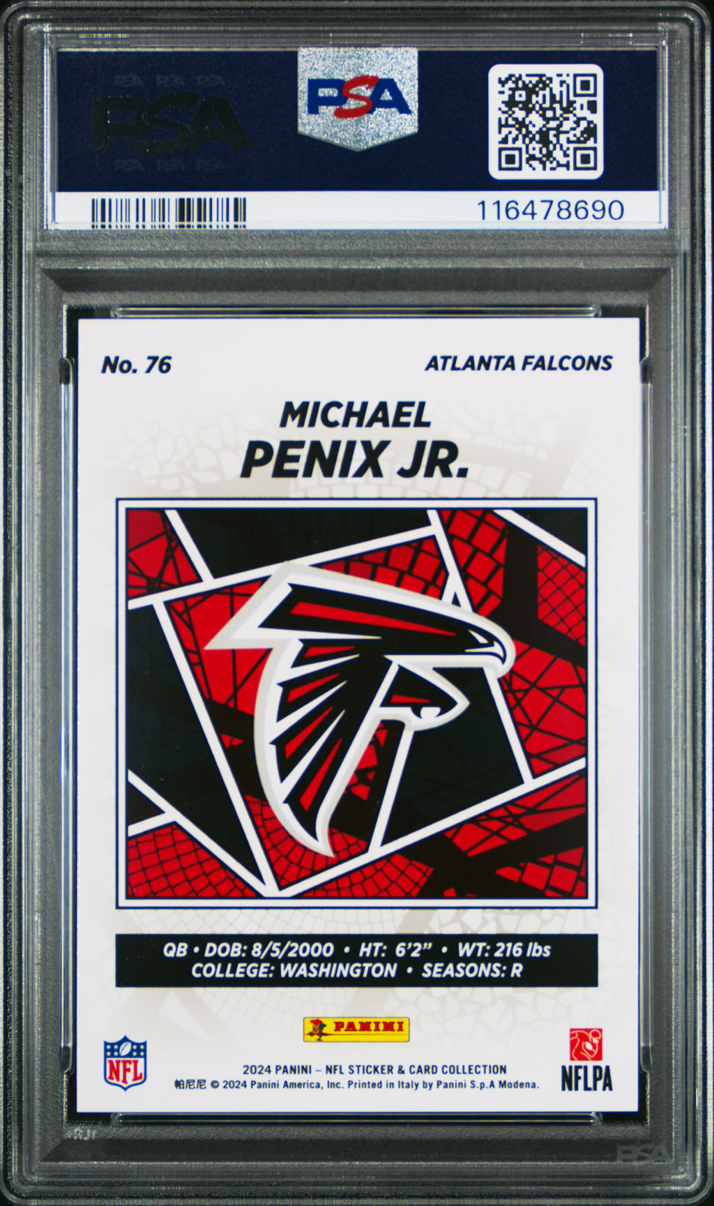 2024 Panini Nfl Sticker & Card Collection #76 Michael Penix Jr. PSA 9