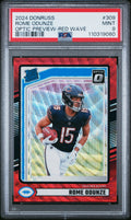 2024 Panini Donruss #309 Rome Odunze Optic Preview-Red Wave PSA 9