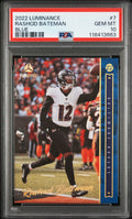 2022 Panini Luminance #7 Rashod Bateman Blue PSA 10