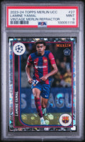 2023-24 Topps Merlin #27 Lamine Yamal Vintage Merlin Refractor PSA 9