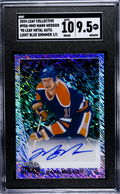 2024 Leaf #90A-MM2 Mark Messier '90 Leaf Metal Auto. Light Blue 1/1 SGC 9.5