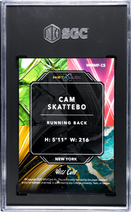 2025 Wild Card Metallix #WMMF-CS Cam Skattebo Wildmegafractal Red Lava 1/1 SGC 9