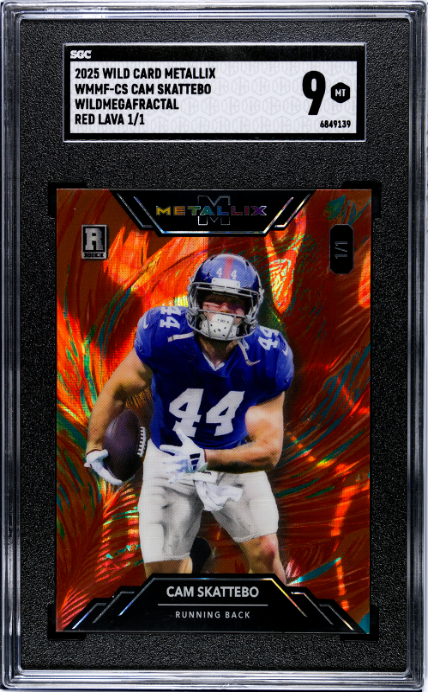 2025 Wild Card Metallix #WMMF-CS Cam Skattebo Wildmegafractal Red Lava 1/1 SGC 9