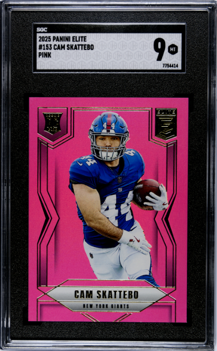 2025 Panini Elite #153 Cam Skattebo Pink SGC 9