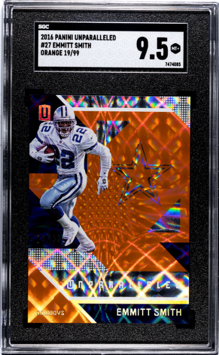 2016 Panini Unparalleled #27 Emmitt Smith Orange SGC 9.5