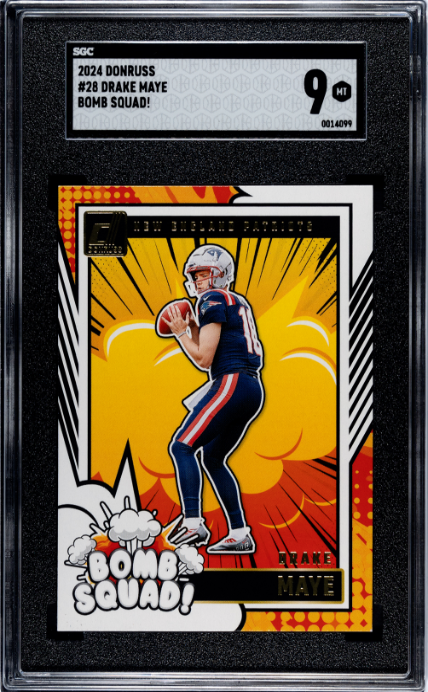 2024 Donruss #28 Drake Maye Bomb Squad! SGC 9