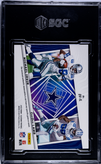 2023 Panini Illusions #DV-IL Irvin/Lamb Deja Vu Mat. SGC 9