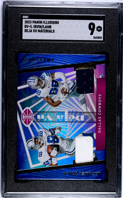 2023 Panini Illusions #DV-IL Irvin/Lamb Deja Vu Mat. SGC 9