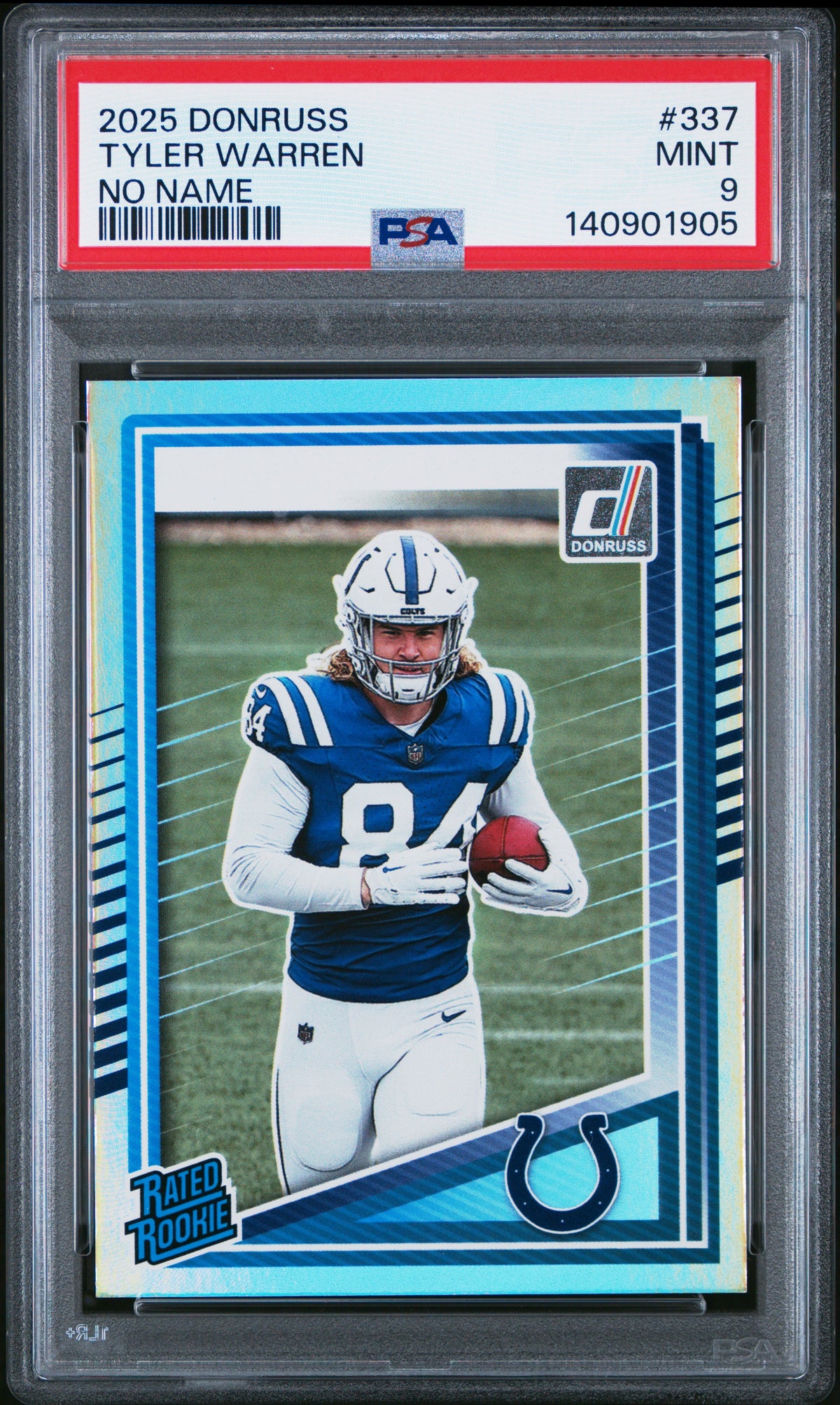 2025 Panini Donruss #337 Tyler Warren No Name PSA 9