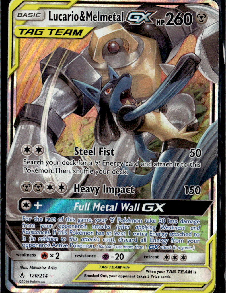 SM - Unbroken Bonds #120/214 Lucario & Melmetal GX