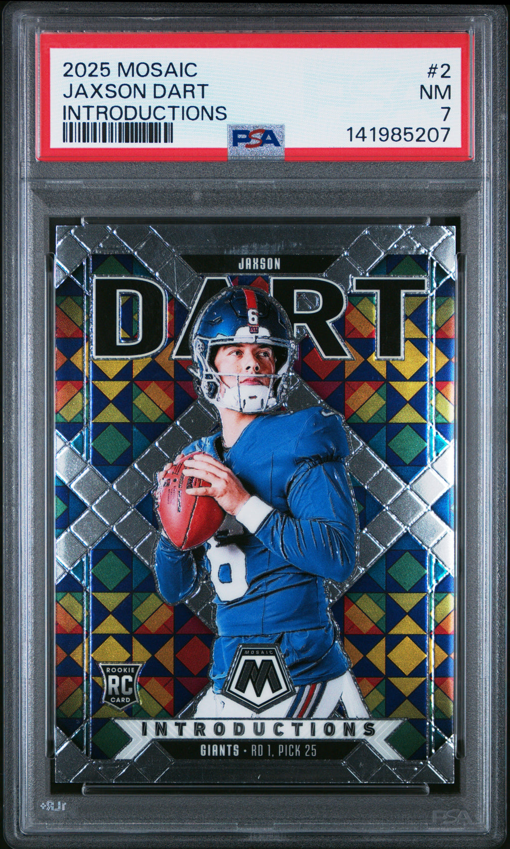 2025 Panini Mosaic Introductions #2 Jaxson Dart PSA 7