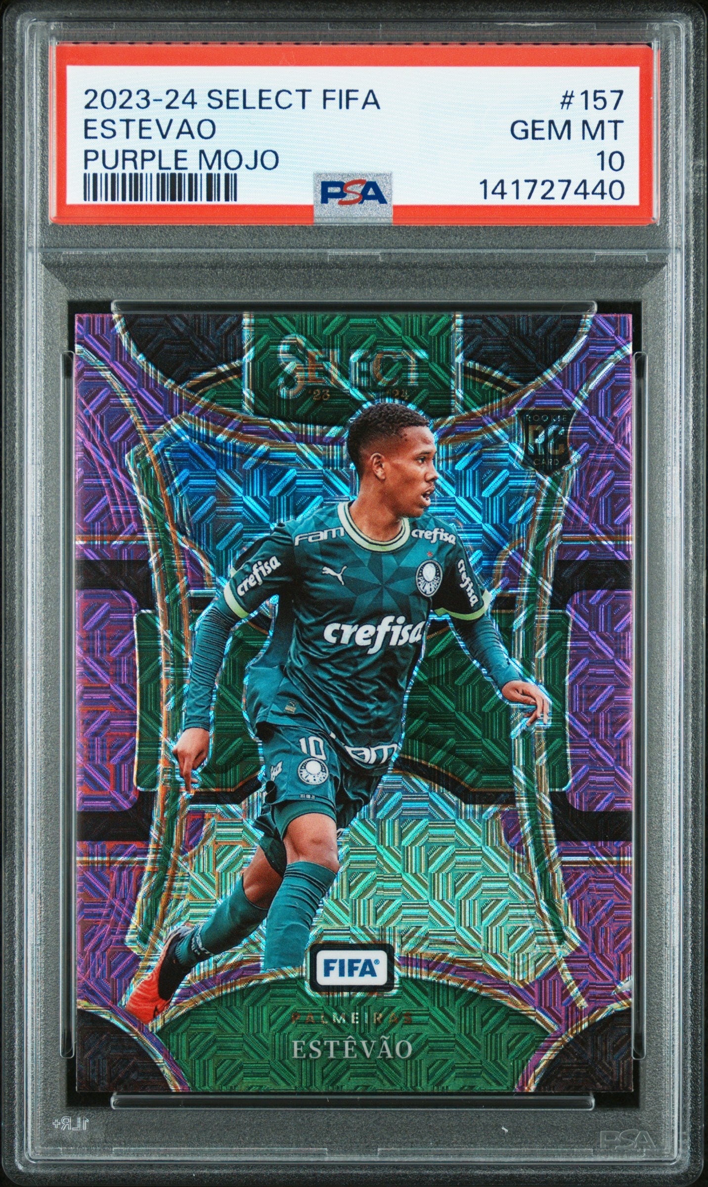 2023-24 Panini Select Fifa #157 Estevao Purple Mojo PSA 10