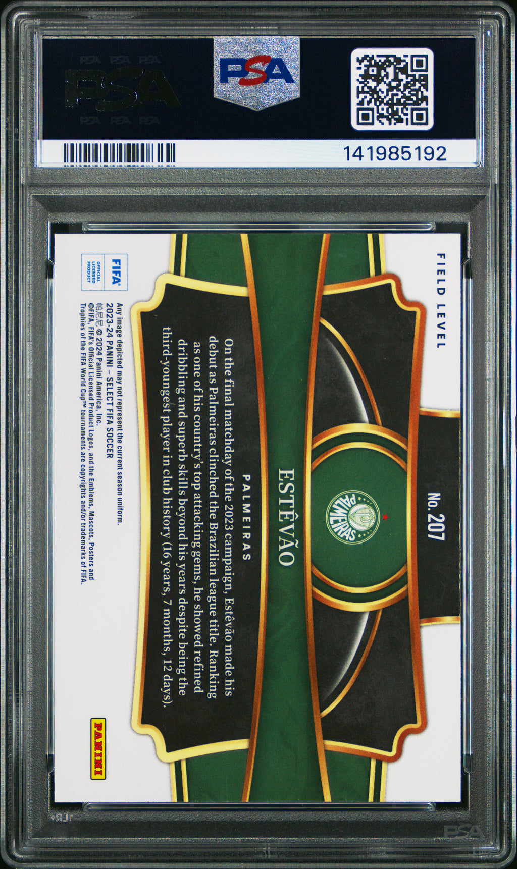2023-24 Panini Select Fifa #207 Estevao PSA 10